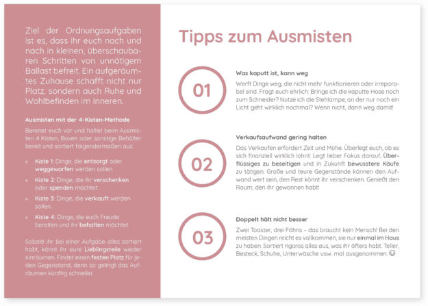 Putzaufgaben für Familien - PDF Download - Tipps zum Ausmisten