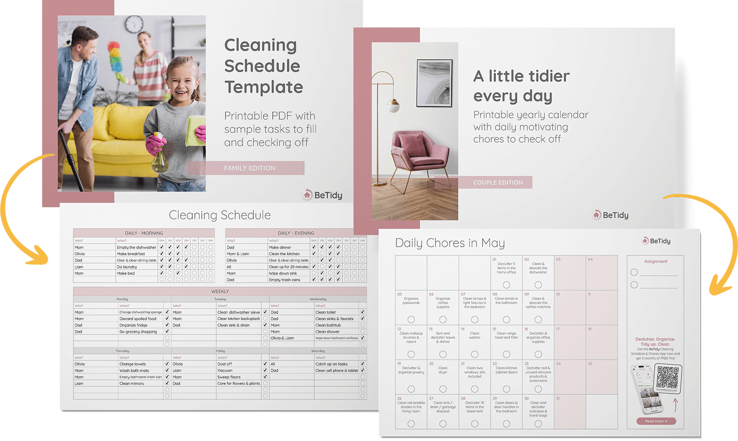 daily-chores-cleaning-schedules Cleaning Schedule Templates - Preview