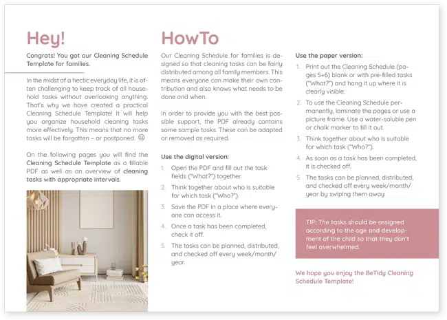 Putzplan zum Ausdrucken - Tipps & Tricks für Wohngemeinschaften